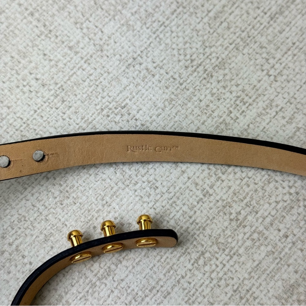 Rustic Cuff Black Leather Wrap Bracelet with Gold Tone Buckle - Picture 5 of 5